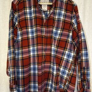 St. John's Bay Red and Blue Plaid Button Down Shirt